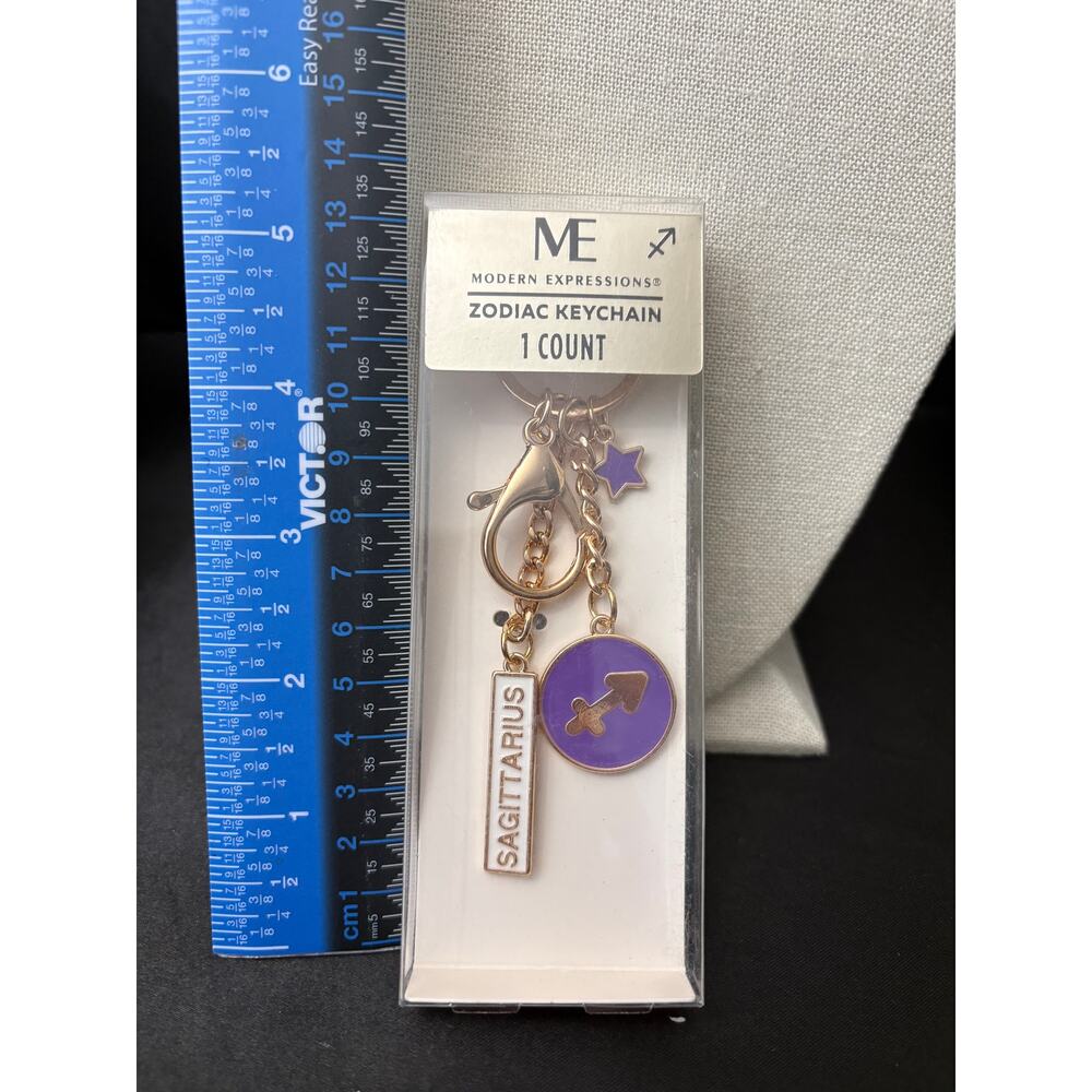 NIB ME Sagittarius Keychain Gold Tone Charm - Picture 2 of 3